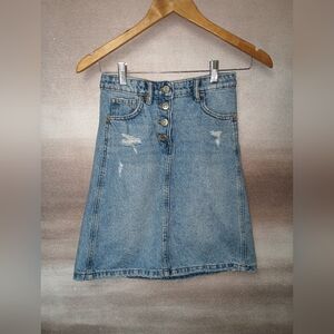 Zara Denim Button-Up Skirt